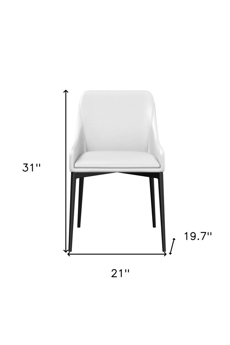 HomeRoots Set of Two White and Black Faux Leather Dining Side Chairs image number 3