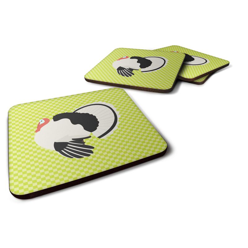 Caroline's Treasures Royal Palm Turkey Green Decorative coasters, 3.5, Multicolor