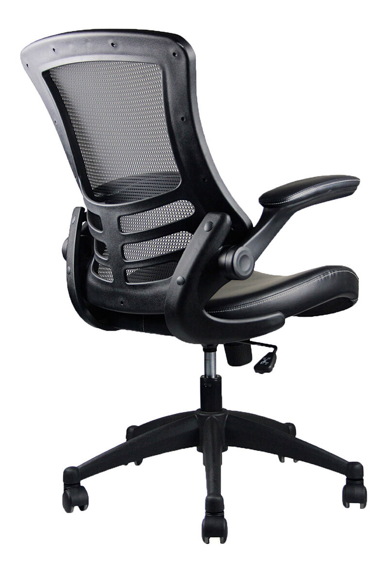 Streamdale Stylish Mid-Back Mesh Office Chair With Adjustable Arms, Black