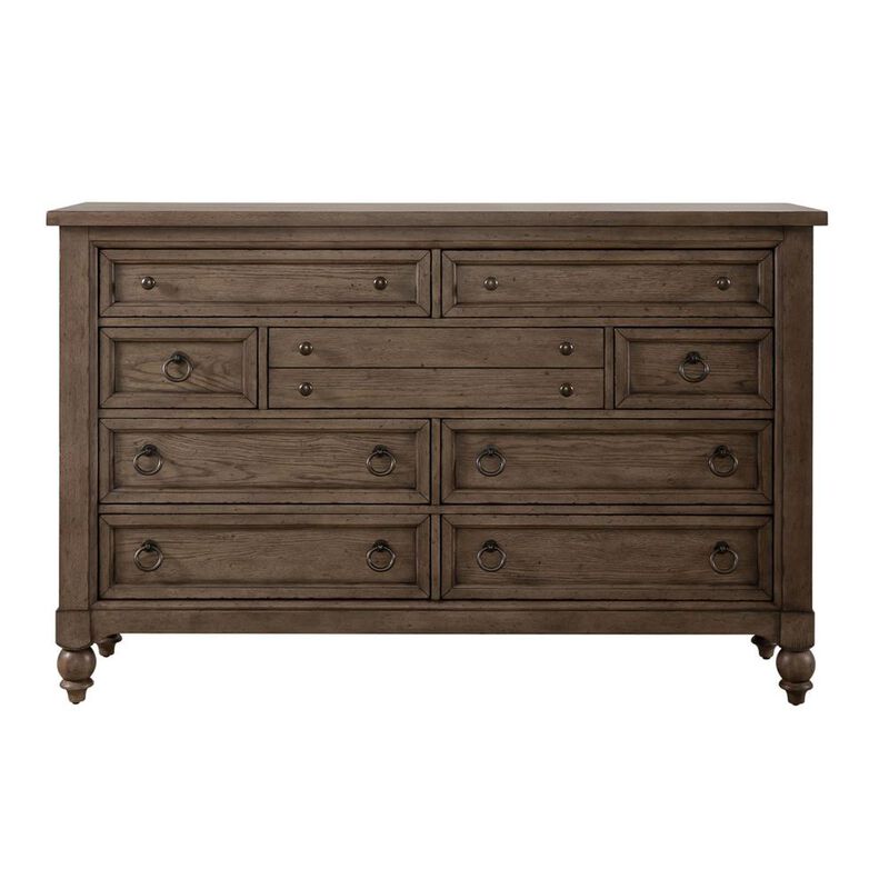 Liberty Furniture Americana Farmhouse 9 Drawer Dresser, Black in Dusty Taupe image number 0