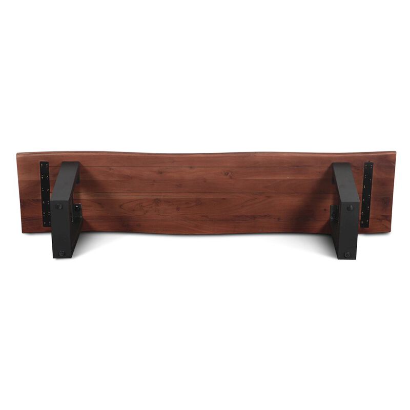 World Interiors Yarrow 68" Bench in Light Sequoia with Gunmetal Legs image number 3