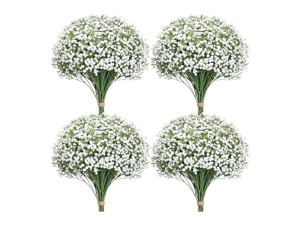 80 Piece White Artificial Baby Breath Flowers Touch Wedding Centerpiece Decor