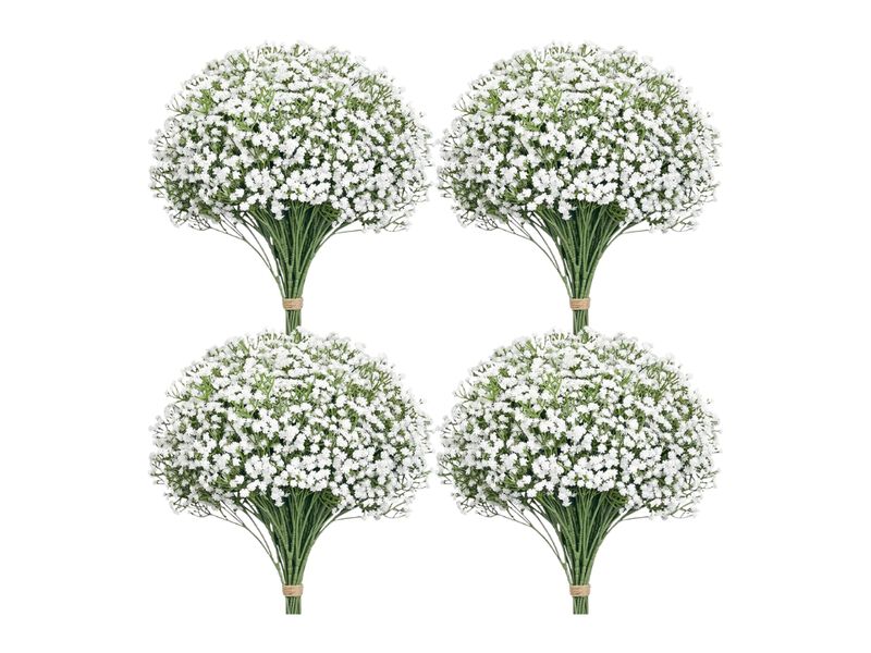 80 Piece White Artificial Baby Breath Flowers Touch Wedding Centerpiece Decor image number 0