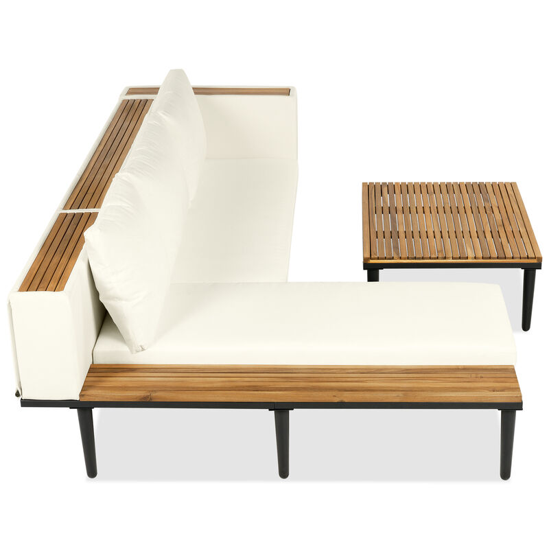 Whisen Modern Outdoor Sofa Set with Coffee Table & Side Table image number 3