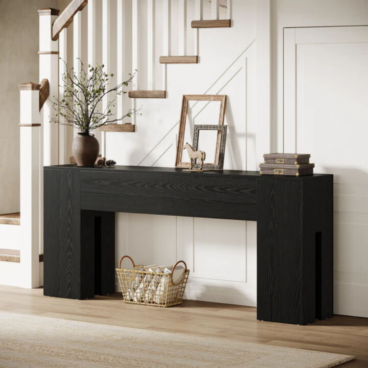 70.8-Inch Wooden Console Table, Sturdy Sofa Table for Hallway or Entryway