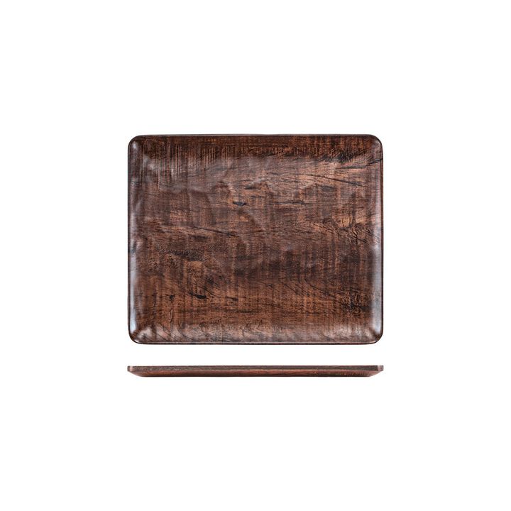 Turgla Composite 12.75" x 10.5" x h:0.5" Rectangular Brown Composite Platter