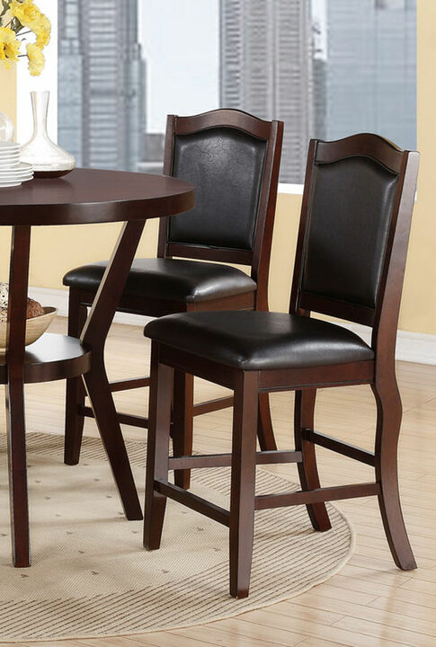 Streamdale Set of 2 Counter Height Chairs in Dark Brown Wood Finish