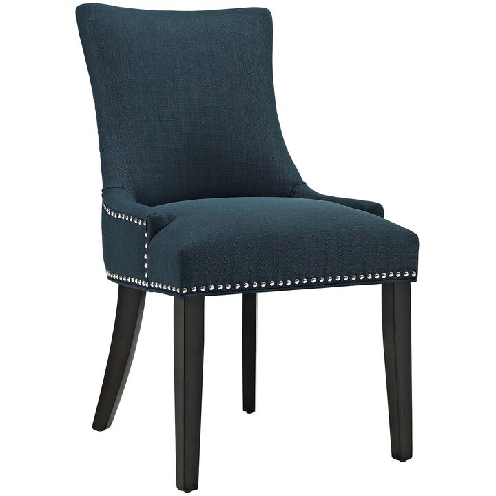 Modway Marquis Modern Upholstered Fabric Dining Chair with Nailhead Trim in Azure
