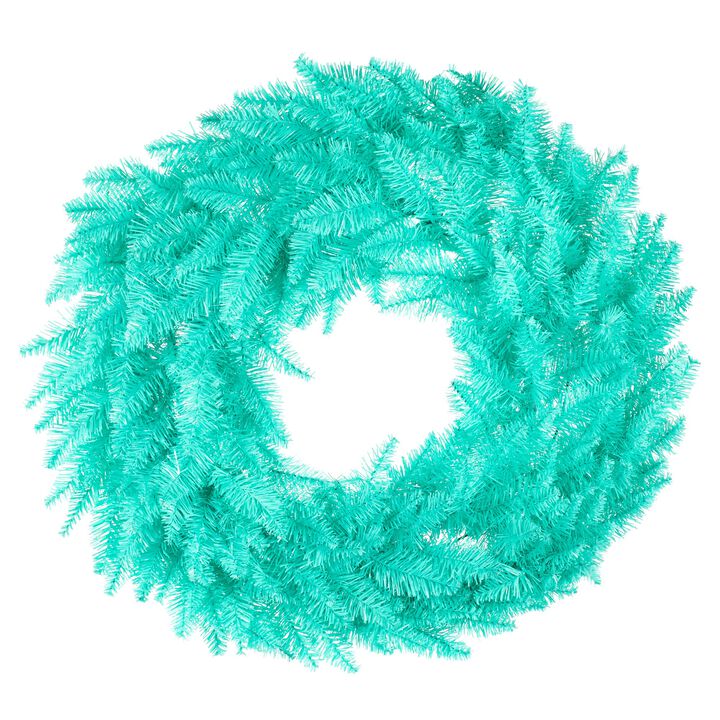 Vickerman 30" Aqua Fir Artificial Christmas Wreath, Unlit - Faux Fir Christmas Wreath - Indoor Seasonal Home Decor