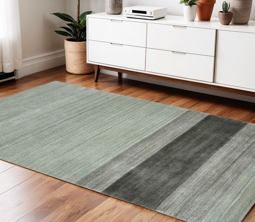 HomeRoots Wool Striped Hand Woven Area Rug
