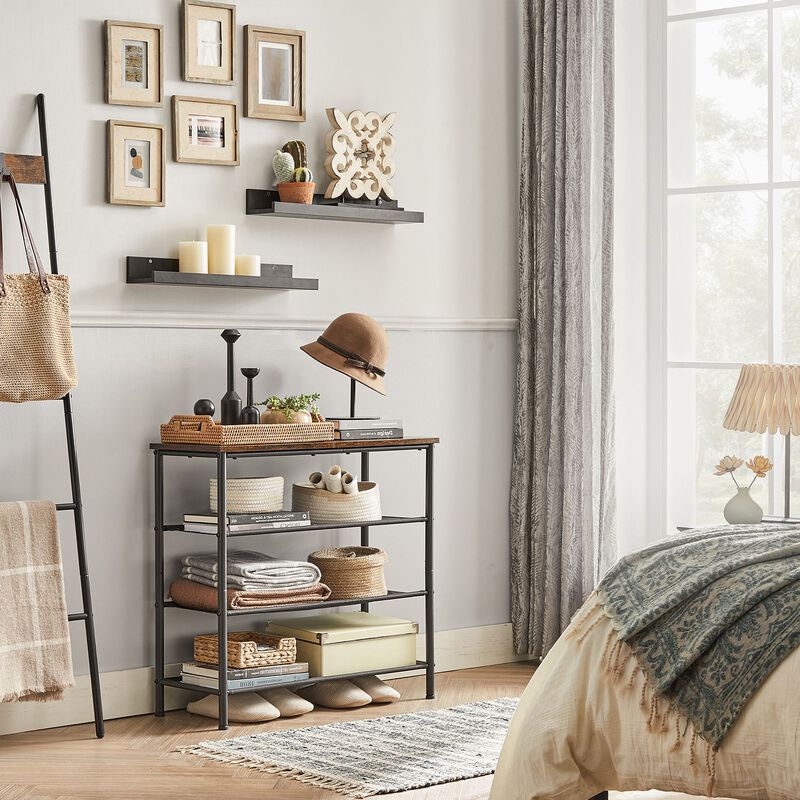 4-Tier Narrow Shoe Rack - Space-Saving Organizer for Closet or Entryway