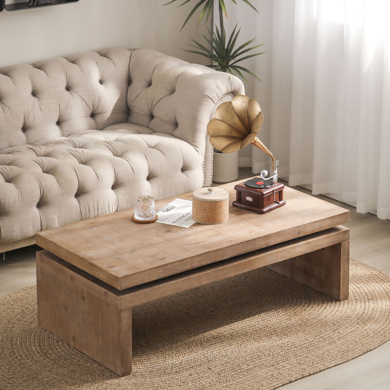 Gister Modern Industrial Coffee Table image number 1