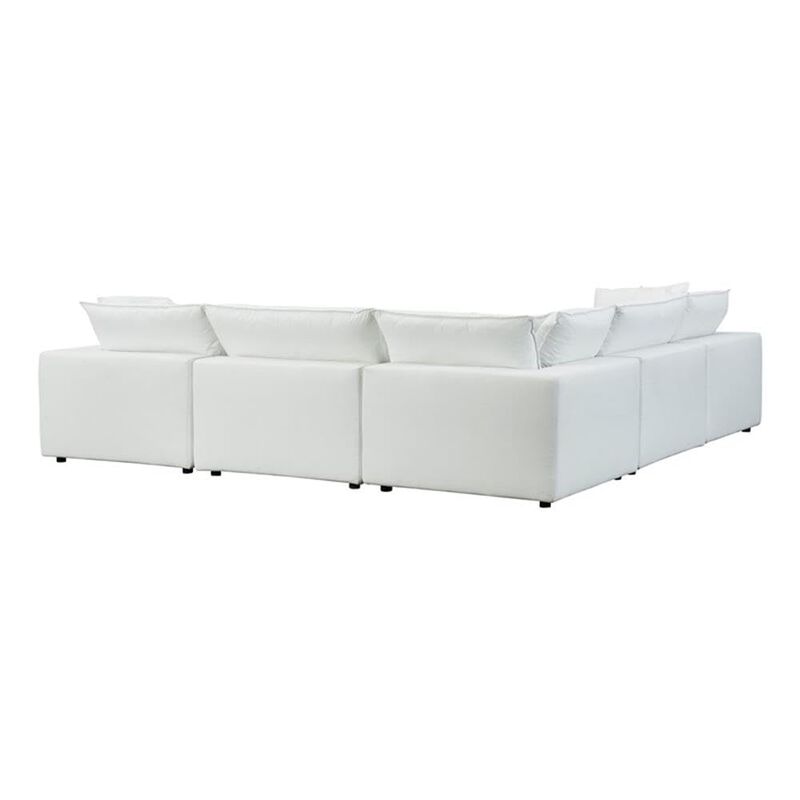 Cali Pearl Performance Fabric Modular Large Chaise Sectional image number 3