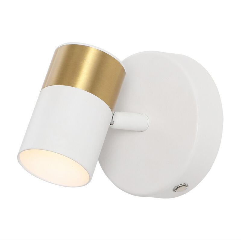 Paola 6" 1-Light Modern Adjustable Head Integrated Dimmable LED Rechargeable Wall Spotlight with Touch Sensor