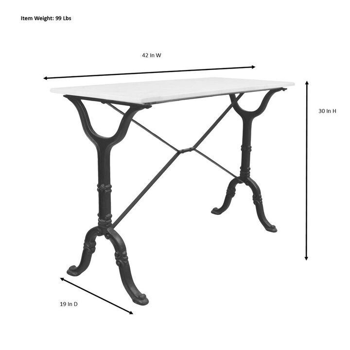 Carolina Living Vera Marble Top Console Table - White/Black