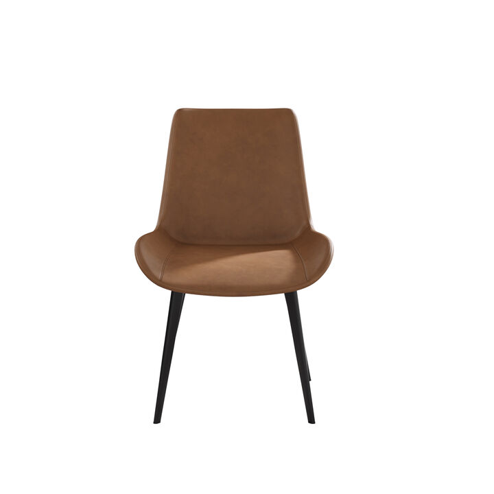 Streamdale Modern Black Metal Leg Dining Chair (2 Pcs)