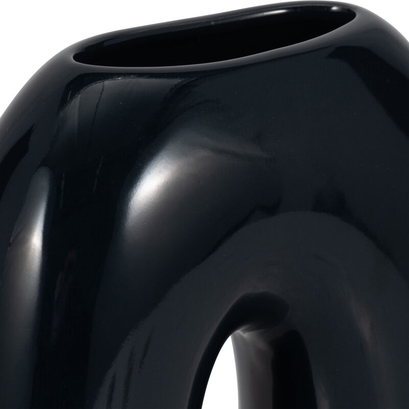 8" Horseshoe Vase, Navy Blue image number 4