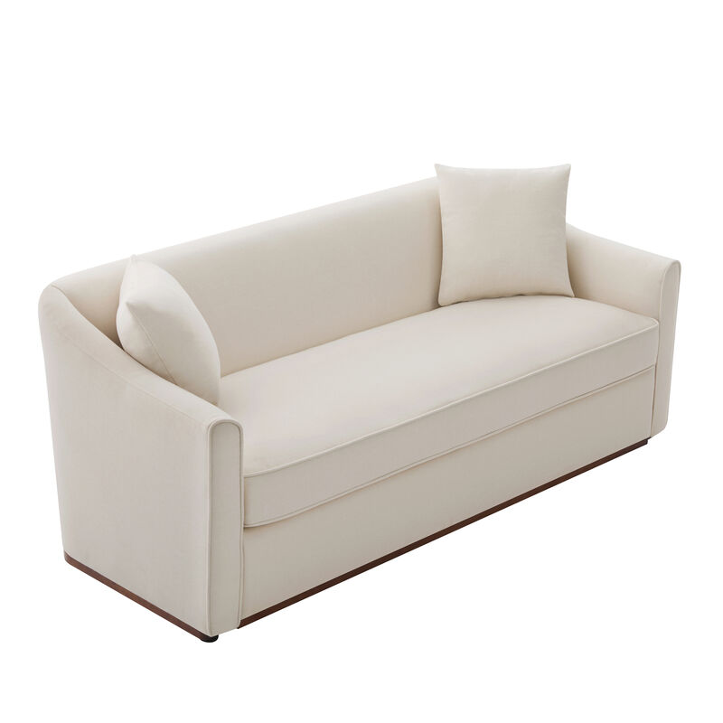 Merax Modern 3-Seater Chenille Sofa with Sculpted Wrap-Around Arms image number 0