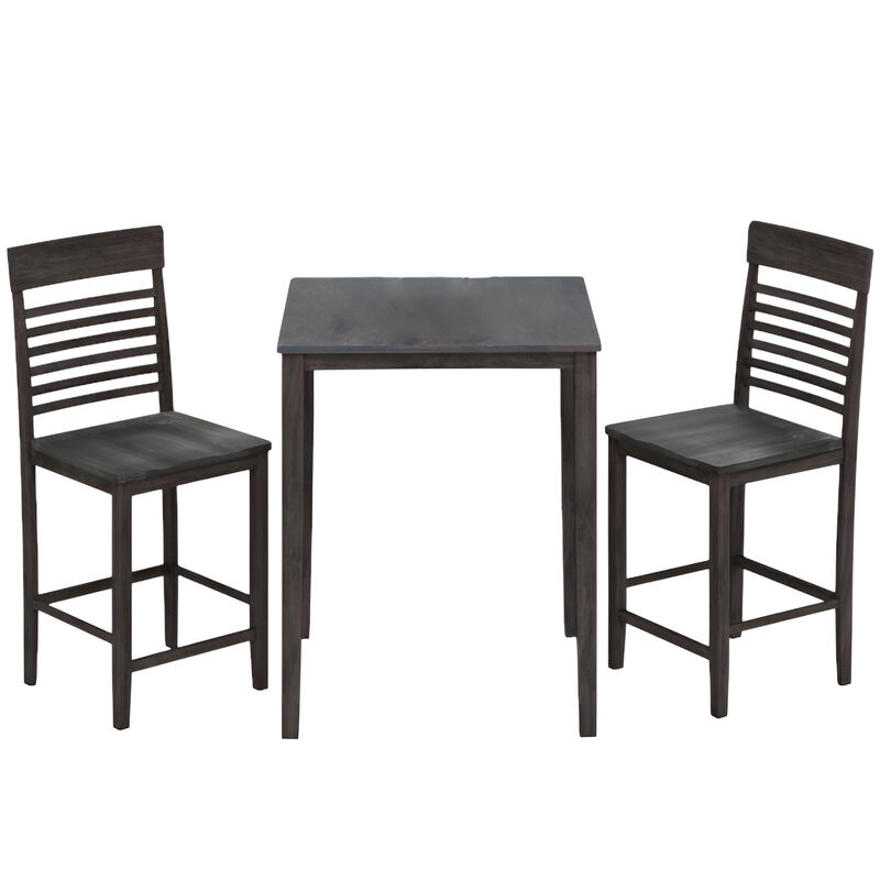 3-Piece Pub Table Set for 2 &ndash; Counter Height with Rubber Wood Construction image number 0