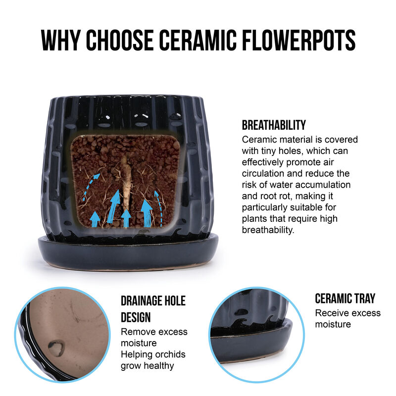 Tumsme Handmade Ceramic Planter Set image number 3