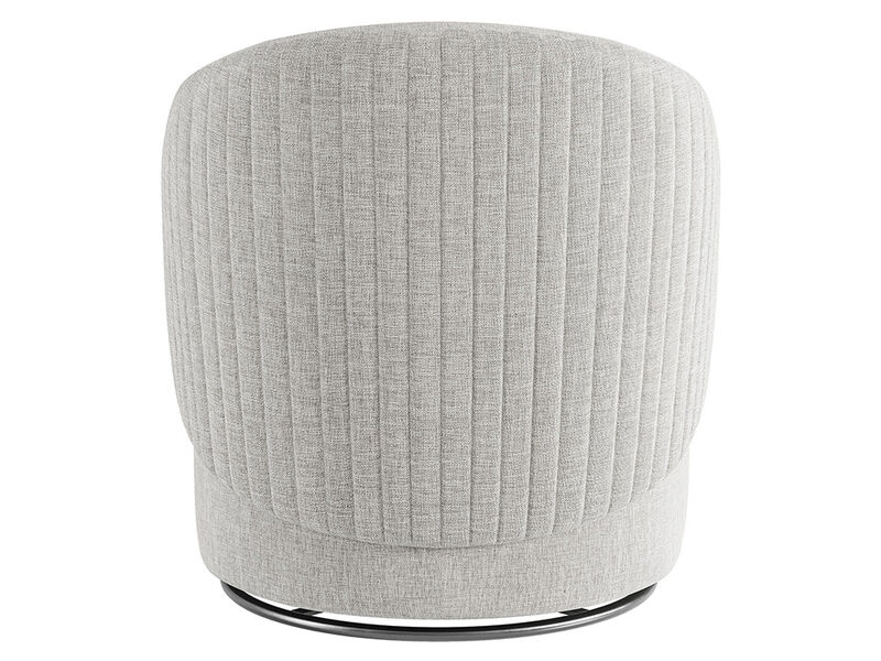 BELLEZE Swivel Accent Chair, Modern Upholstered Swivel Armchair 360 Degree Barrel Chair Comfy Corner Chair for Living Room Bedroom - Malta (Light Grey)