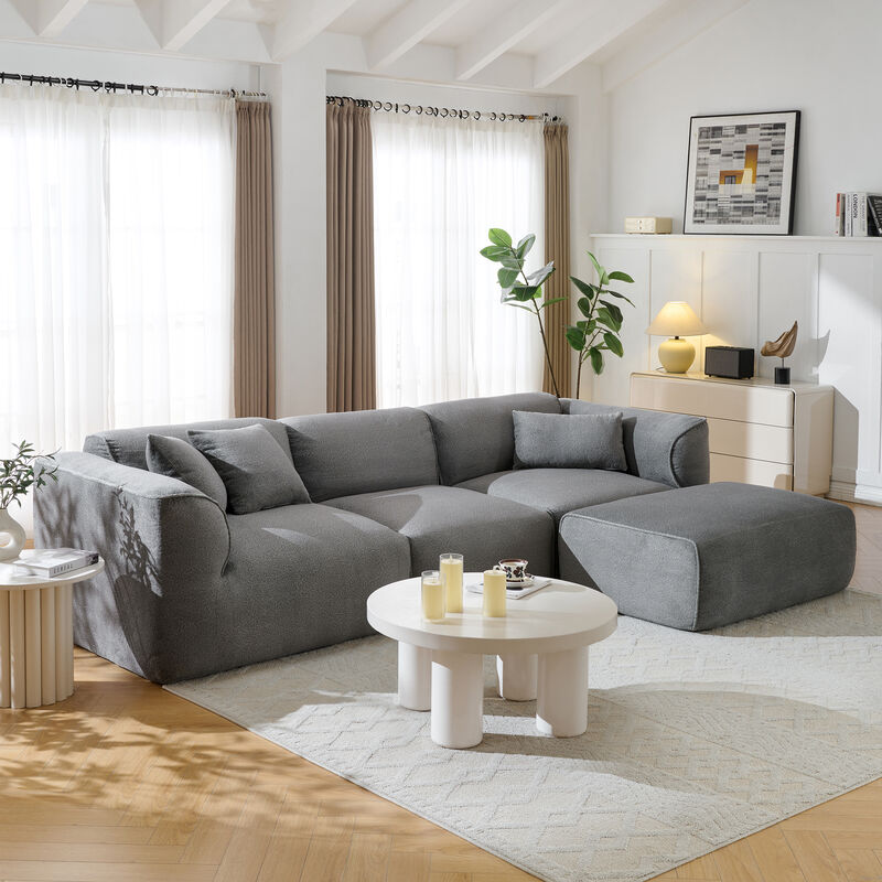 Merax U_Style Luxury living room double-needle cut velvet sofa