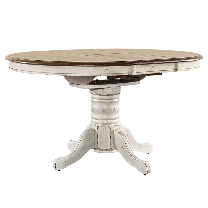 Liberty Furniture Pedestal Table Set- White in Rubberwood Solids image number 1
