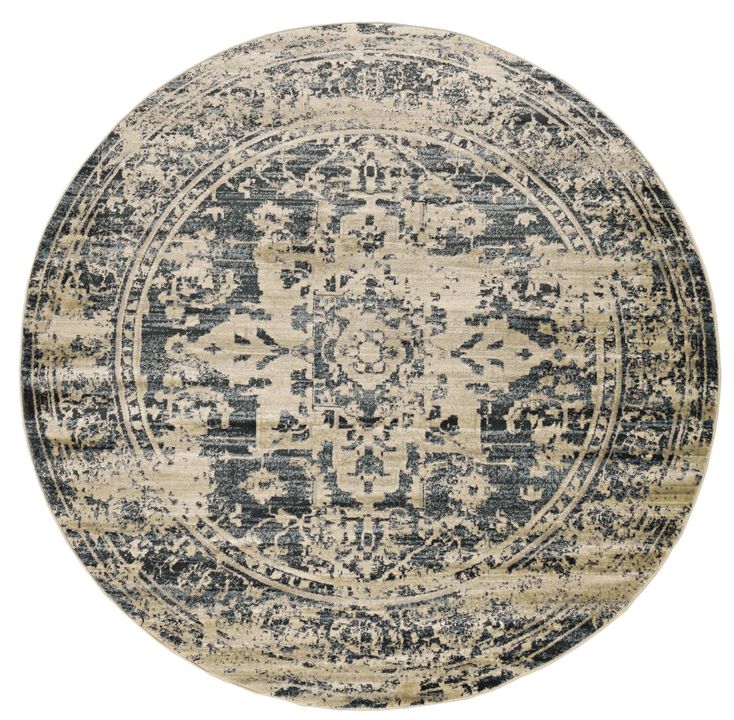 HomeRoots Oriental Distressed Round Rug
