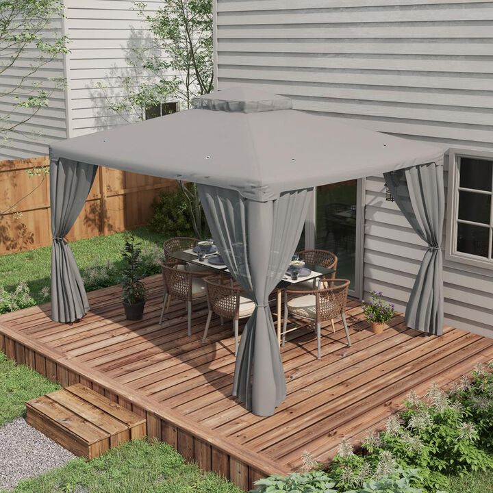 Hivvago 9.6' x 11.6' Garden Gazebo with Double Roof