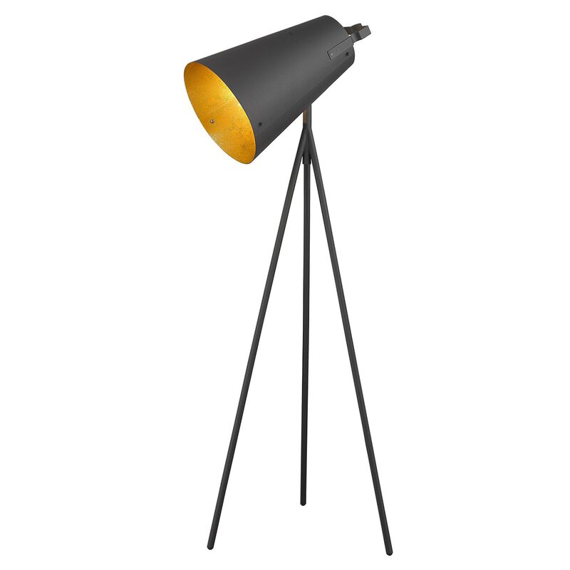 Hivvago 61" Tripod Floor Lamp With Gray Metal Cone Shade