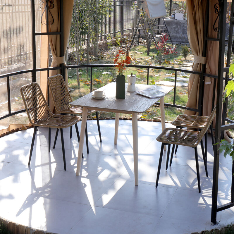 Set of 4 Chairs with Metal Legs