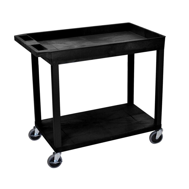 Luxor Black EC12 18x32 Cart 1 Tub/ 1 Flat Shelf