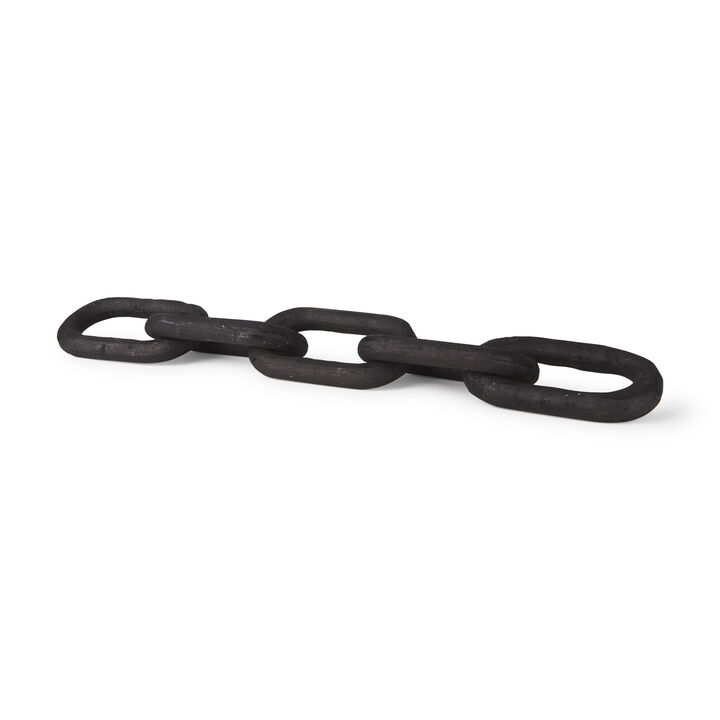 HomeRoots 5" Black Solid Wood Tabletop Sculpture