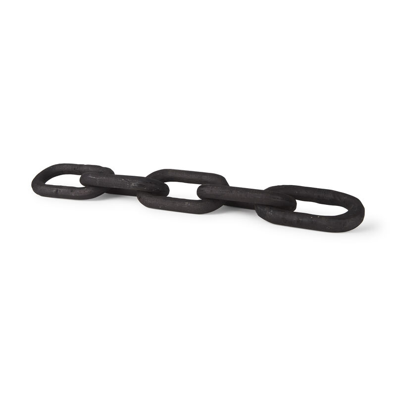 HomeRoots 5" Black Solid Wood Tabletop Sculpture image number 0