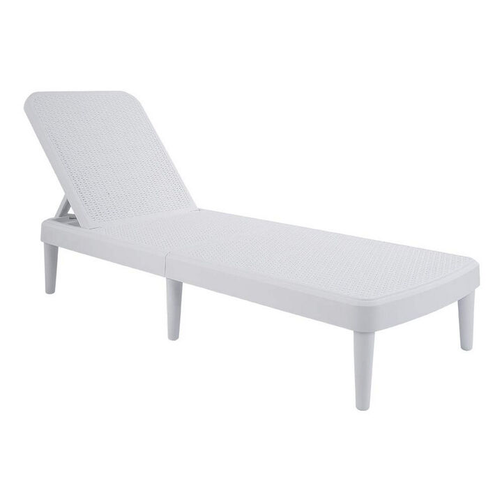HomeRoots Heavy Duty Plastic Outdoor Stacking Chaise Lounge