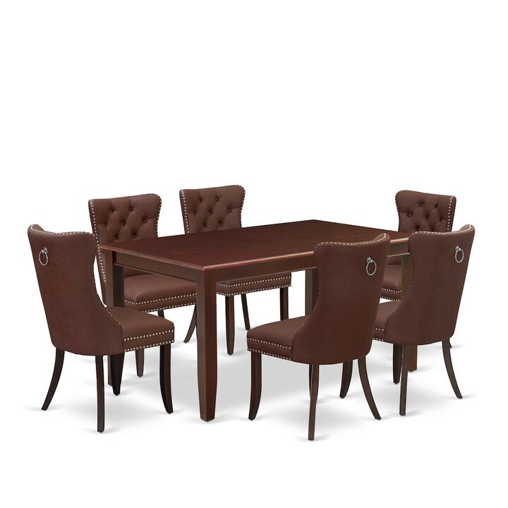 7 Piece Dinette Set Consists of a Rectangle Dining Table