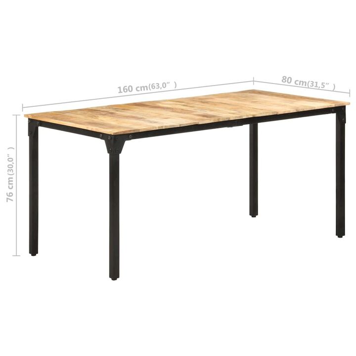 Dining Table Natural wood color Rough Mango Wood Medium