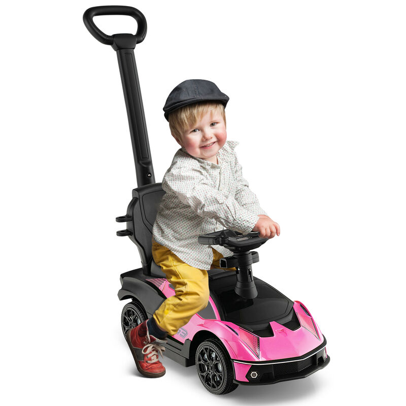 3 in 1 Push Ride On Toy Car with Handle and Guardrail for Toddlers image number 4