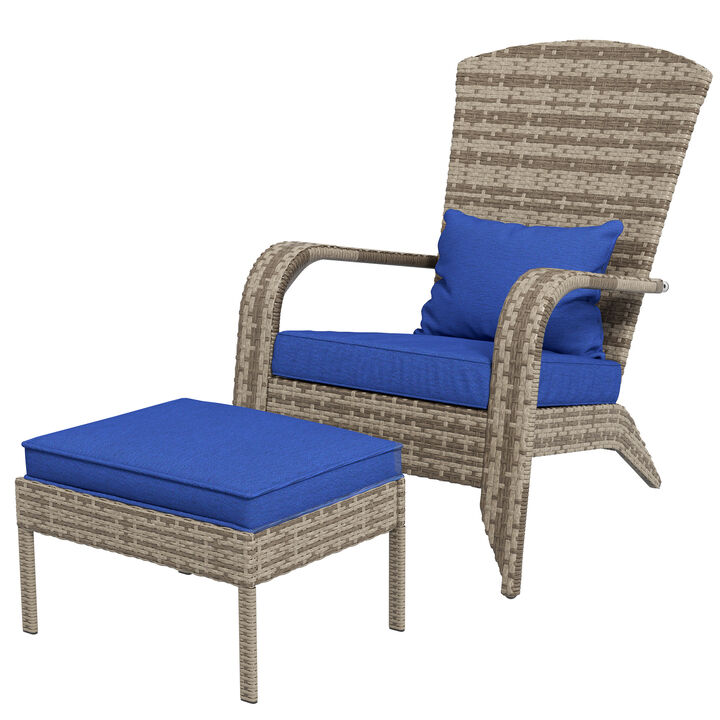 Hivvago Fire Pit Adirondack Chair with Ottoman