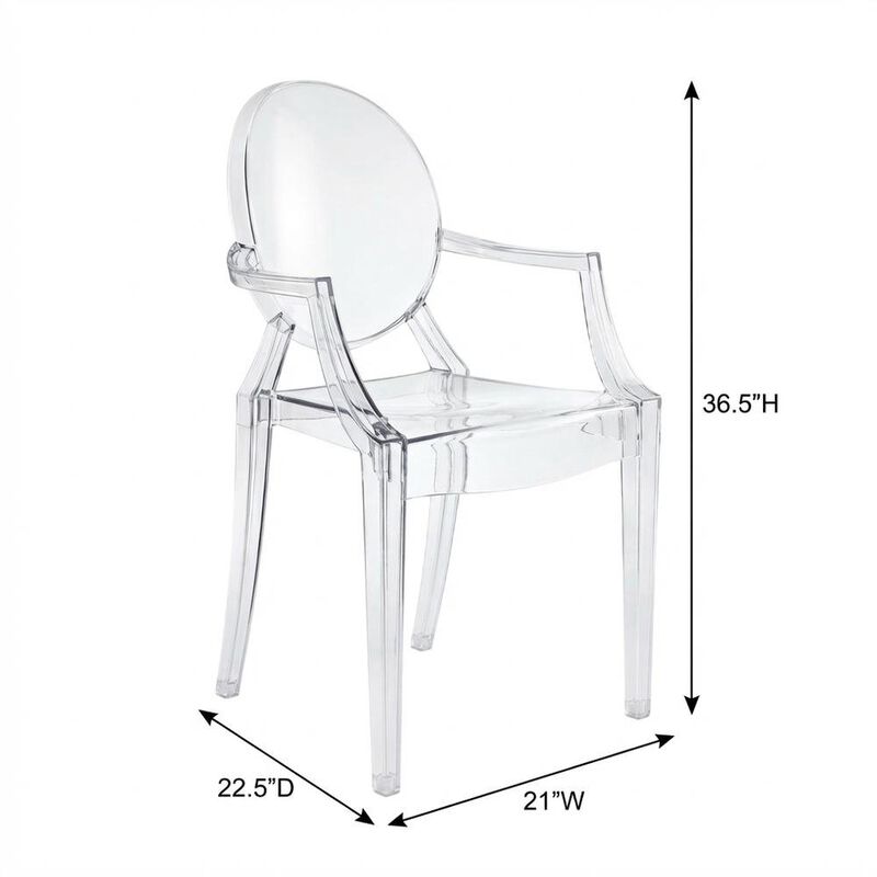 Acrylic Dining Armchair with Armrest and Stackable Design image number 5