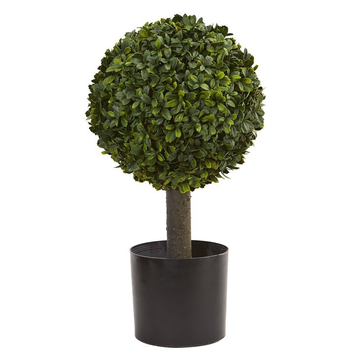 Nearly Natural 21-in Boxwood Ball Topiary Artificial Tree