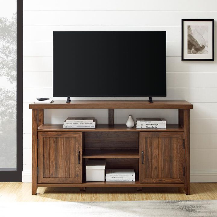 Classic Grooved-Door Tall TV Stand for TVs up to 65”
