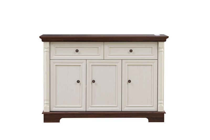 TATEUS Farmhouse Style Kitchen Buffet  - Roman Column Shape with Drawers