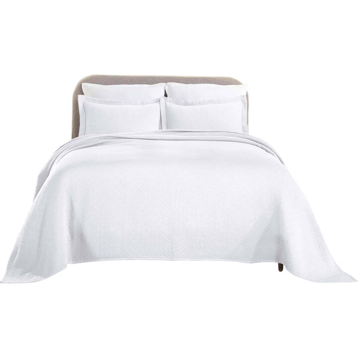 Lightweight Cotton Matelasse Bedspread Set with Matching Shams