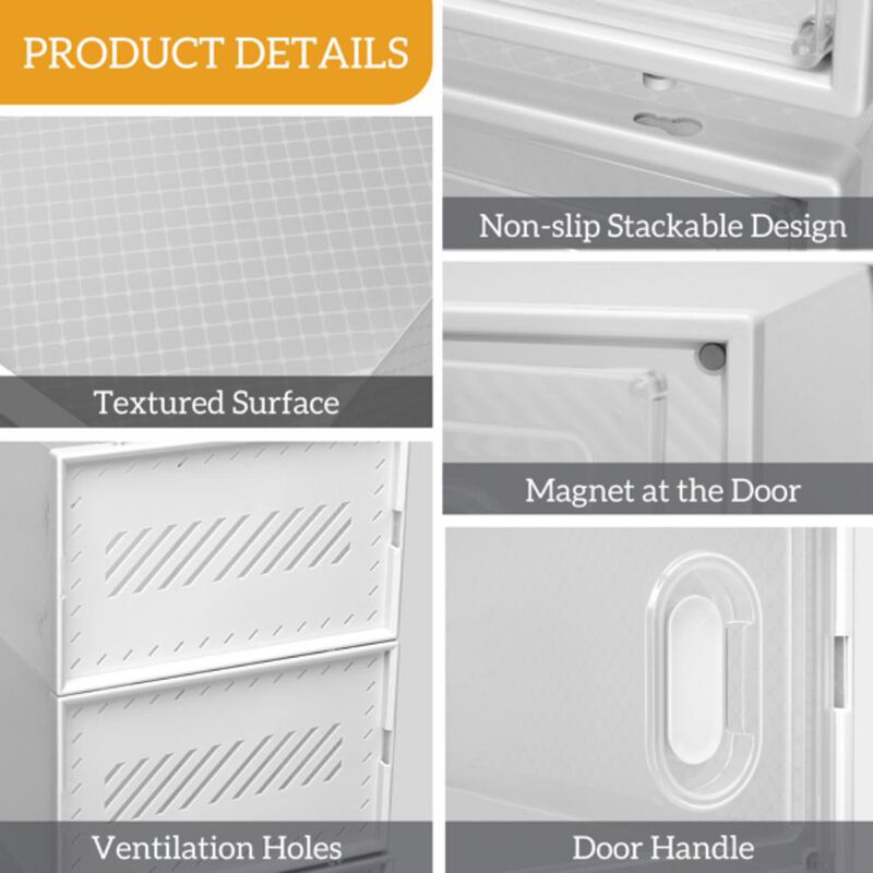 Shoe Storage Boxes 12-Pack – Clear, Stackable Organizers for Shoes and Accessories