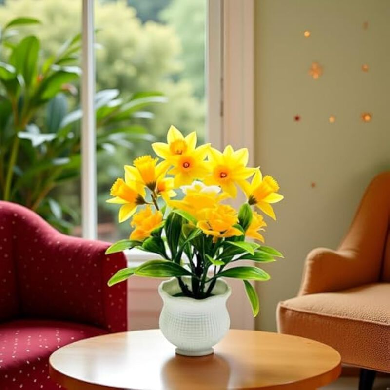 Yellow Artificial Rose Flower Heads Outdoor Wedding Centerpiece Decor image number 3
