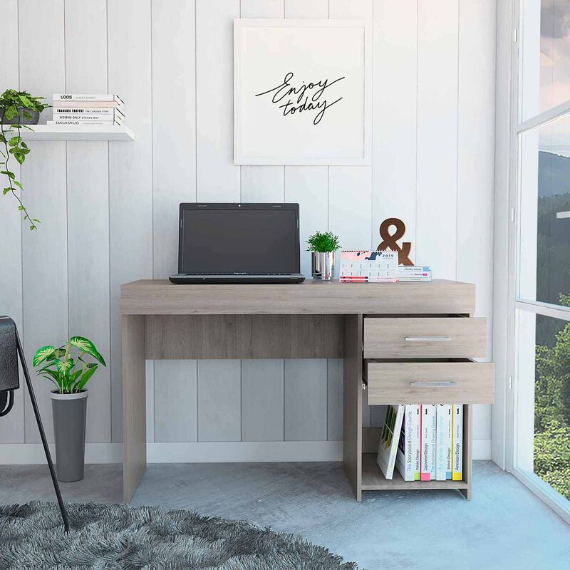 Modern Computer Desk Featuring Two Storage Drawers for Workspace