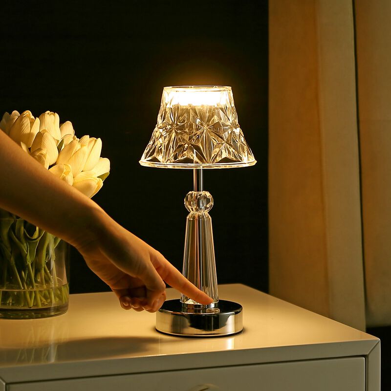 Madelyn Bohemian Classic Acrylic Rechargeable Integrated Portable LED Table Lamp