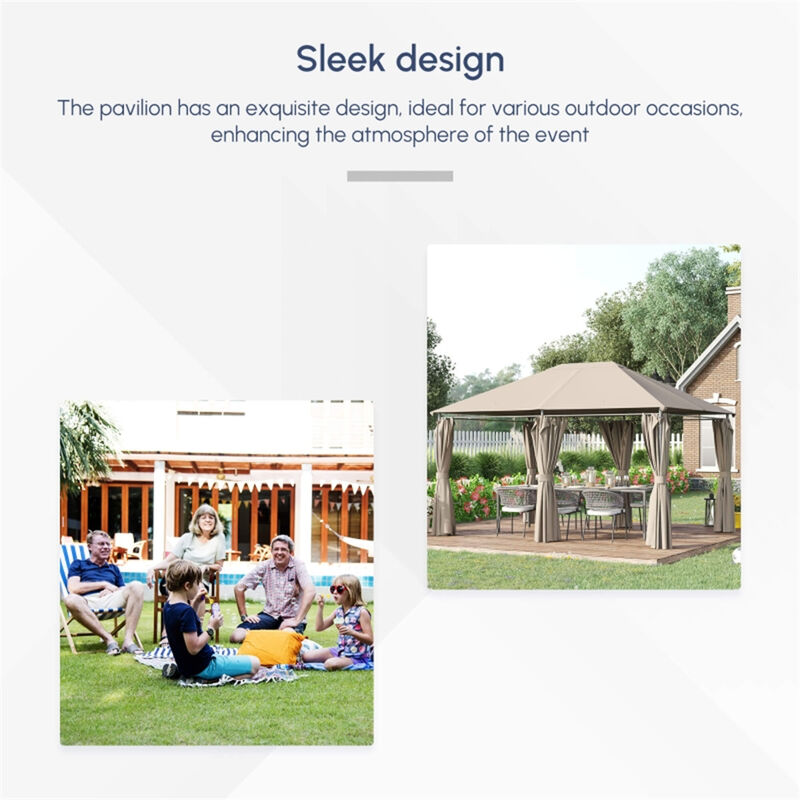 Durable Garden Gazebo with Roof Cover for Patio or Backyard Use