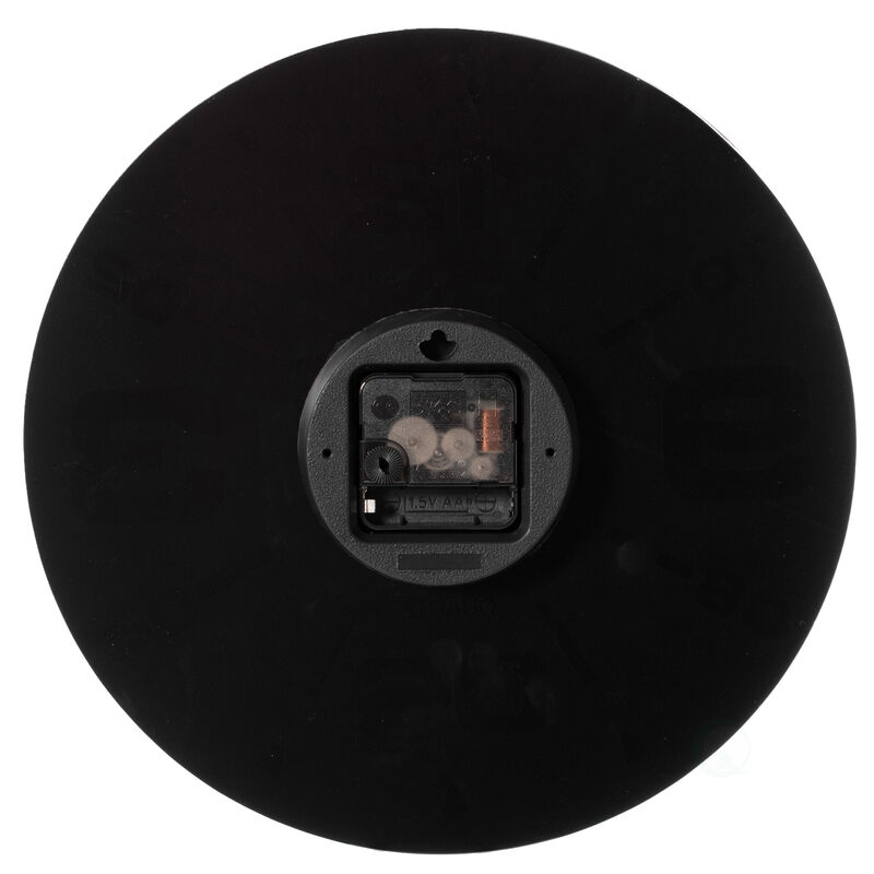 Black Decorative Unique Modern Round Glass Wall Clock, for Living Room, Kitchen, Dining or Bedroom